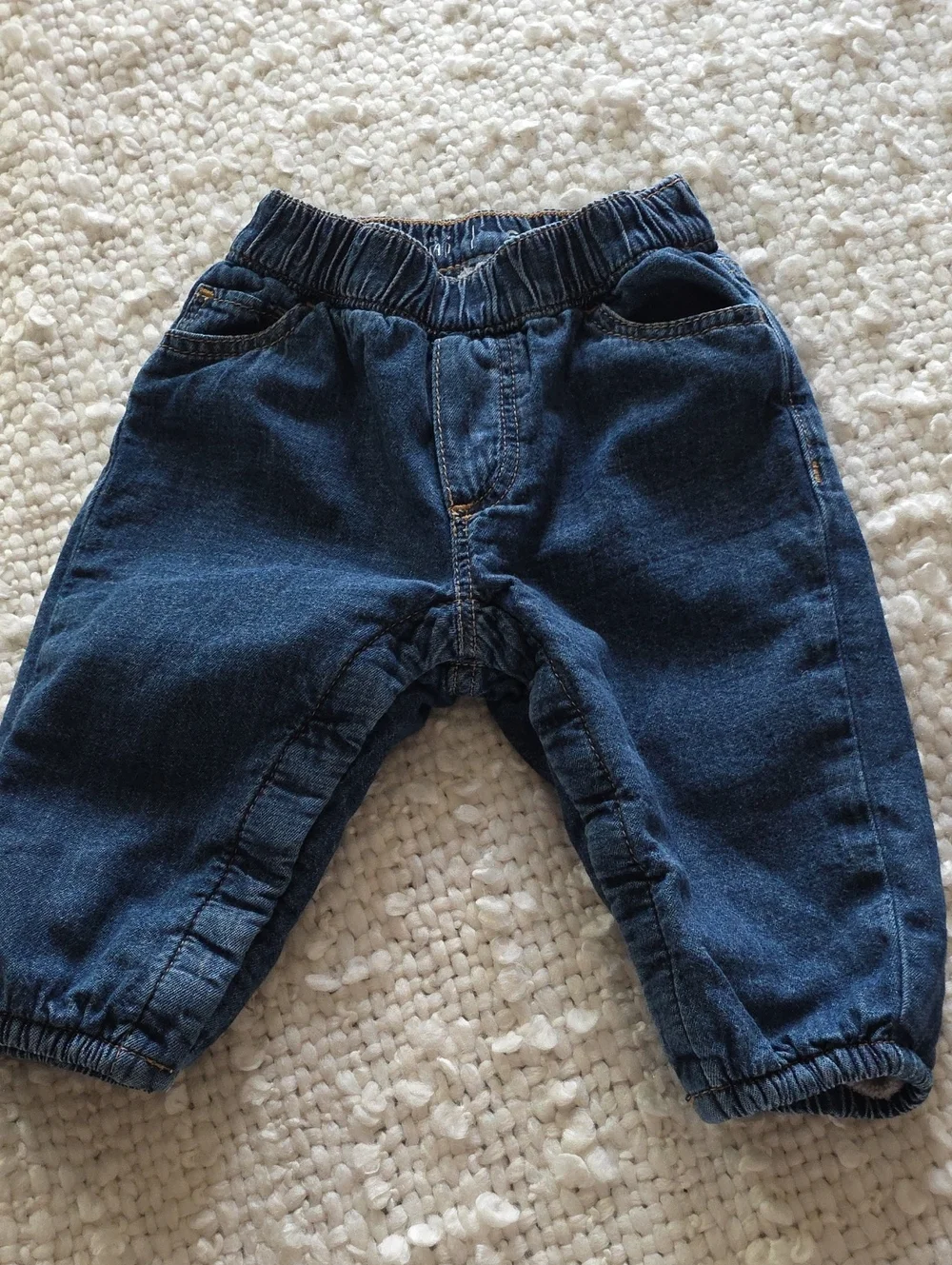 GAP Dark Blue Elastic Waist Denim Pants 6-12 M